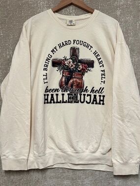 Hard Fought Hallelujah crewneck sweatshirt